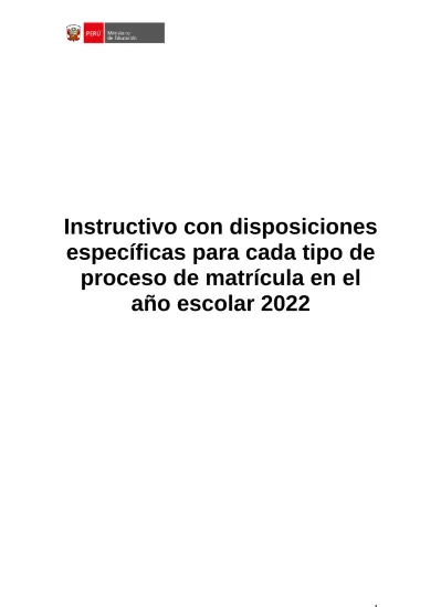 Instructivo con disposiciones específicas para cada tipo de proceso de