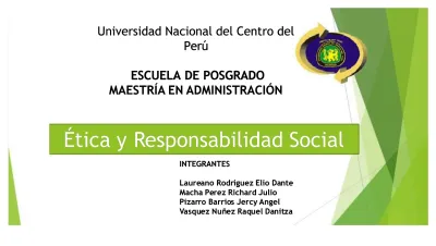 Etica Y Responsabilidad Social Ppt Final