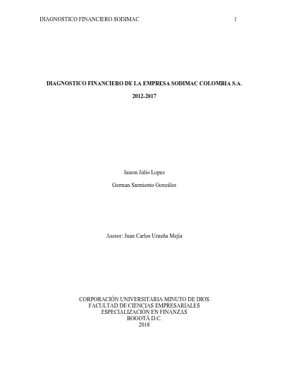 Diagnostico Financiero Sodimac Diagnostico Financiero De La Empresa