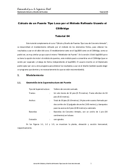 C Lculo Y Dise O De Puentes Tipo Losa De Concreto Armado Figura