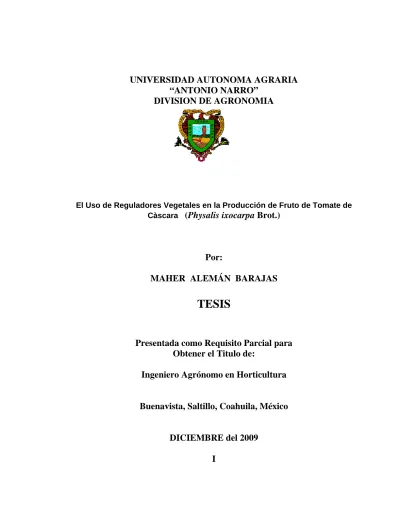 El Uso De Reguladores Vegetales En La Produccion De Fruto De Tomate De