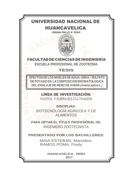 Efectos De Los Niveles De Agua Urea Sulfato De Potasio En La