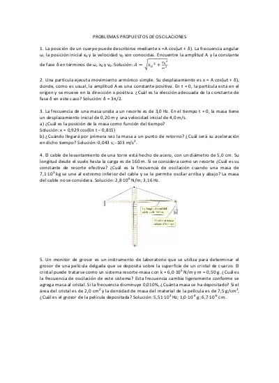 Problemas Propuestos De Oscilaciones