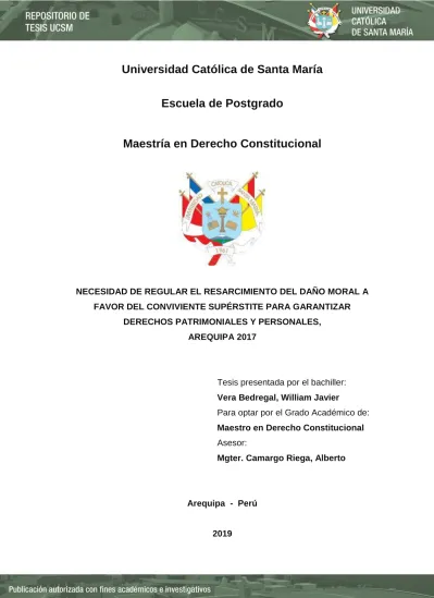 Necesidad De Regular El Resarcimiento Del Da O Moral A Favor Del