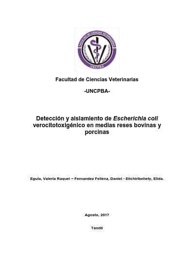 Aislamiento De Cepas Vtec Detecci N Y Aislamiento De Escherichia Coli