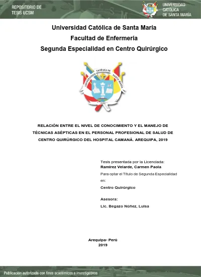 Relación entre el nivel de conocimiento y el manejo de técnicas