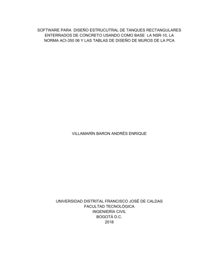 Software para diseño estructural de tanques rectangulares enterrados de