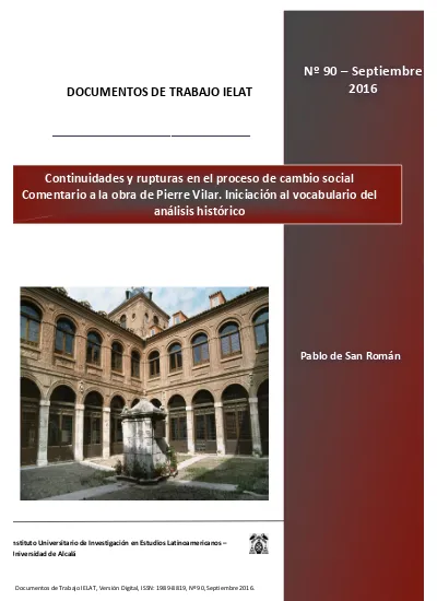 Continuidades Y Rupturas En El Proceso De Cambio Social Comentario A