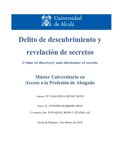 CONCLUSIONES Delito de descubrimiento y revelación de secretos