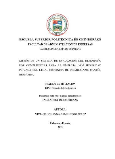 Dise O De Un Sistema De Evaluaci N Del Desempe O Por Competencias Para