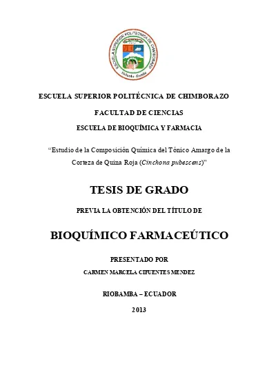 Estudio de la composición química del tónico amargo de la corteza de