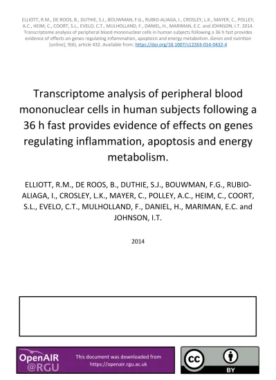 Transcriptome Analysis Of Peripheral Blood Mononuclear Cells In Human