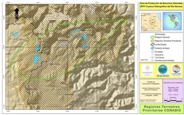 Mapa 3.7. Ubicación de  la APRN Cuenca Hidrográfica del Rio Necaxa, dentro de la  RTP 102