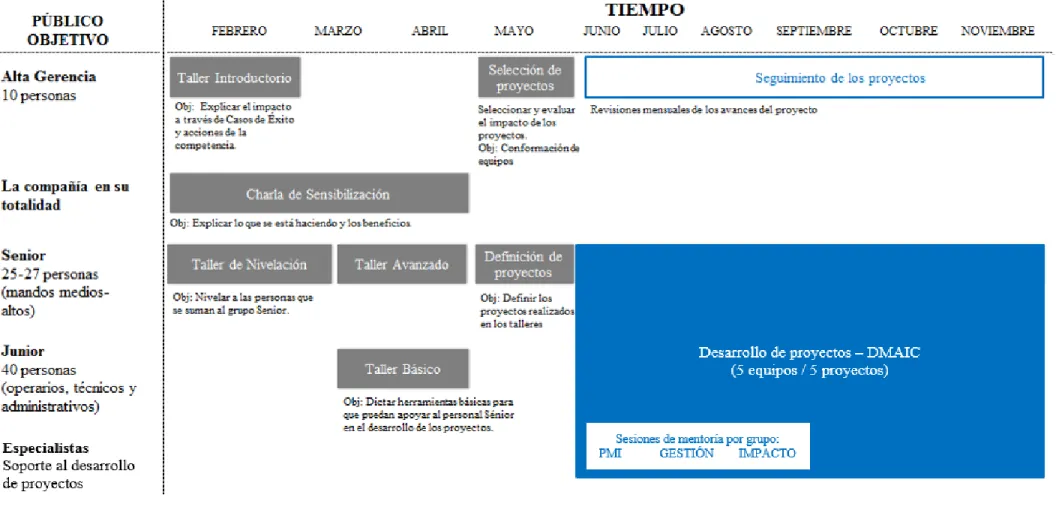 Figura 14. Hoja de ruta para la implementación global de Lean Six Sigma 