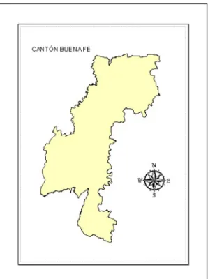 Mapa del cantón Buena Fe