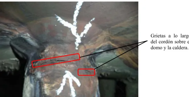 Figura 2.1. Zona agrietada en el domo de la caldera. 