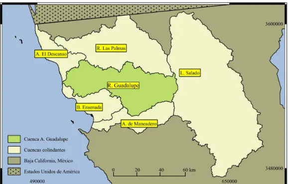 Mapa II.1. Ubicación y cuencas colindantes