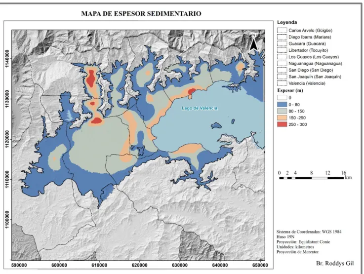 Figura 5.4. Mapa de espesor sedimentario integrado. 