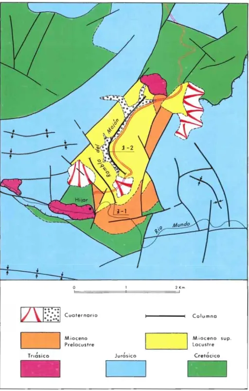 MAPA GEOLOGICO DE LA CUENCA DE HIJAR 