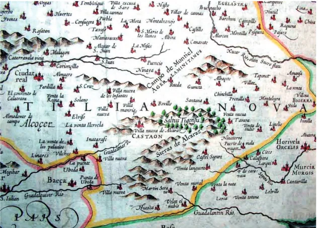 MAPA DE CASTILLA (fragmento) 1606. Mercator Hondius