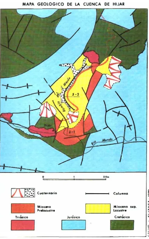 MAPA GEOLOGICO DE LA CUENCA DE HIJAR 
