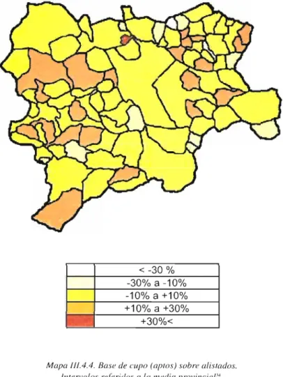 Mapa 111.4.4. Base de cupo (aptos) sobre alistados. 