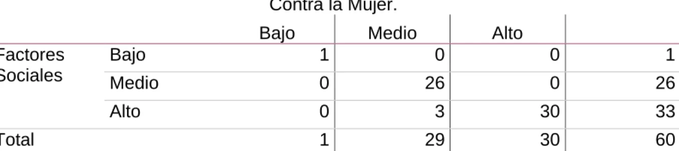 Gráfico 5.2.1.2 Dimensión Factores Sociales – Variable Violencia Contra la Mujer. 