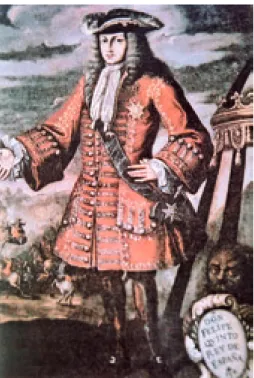 Cuadro anónimo de Macanaz con el pla- pla-no  de  la  reedificación  de  Játiva.  (Antes  en poder de los Hros