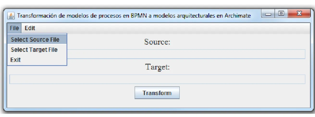 Figura A.2 – Menú File. Opción Select Source File. 
