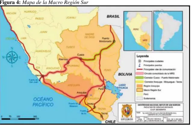 Figura 4: Mapa de la Macro Región Sur 