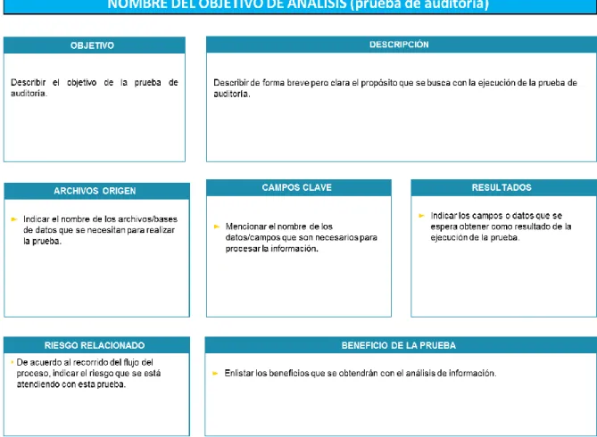 Tabla 2. Formato para documentación de objetivos de análisis (pruebas de  auditoria) 