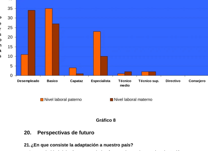 Gráfico 8  Nivel laboral familiar