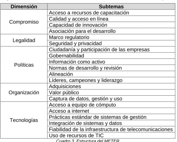 Cuadro 3. Estructura del METER 