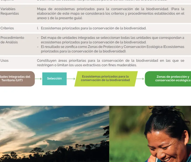 Mapa  de  ecosistemas  priorizados  para  la  conservación  de  la  biodiversidad.  (Para  la  elaboración de este mapa se considerará los criterios y procedimientos establecidos en el  anexo 1 de la presente guía).