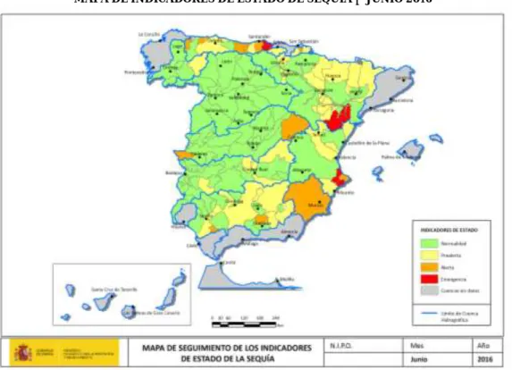 MAPA DE INDICADORES DE ESTADO DE SEQUÍA – JUNIO 2016  