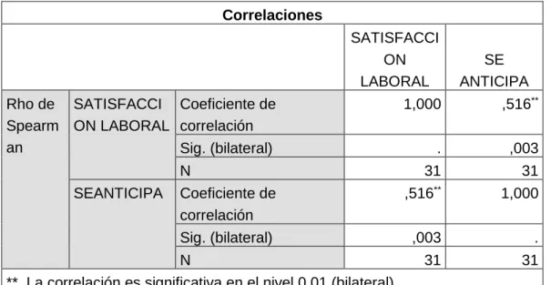 TABLA N° 06  Correlaciones 