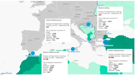 Figure 1.    Migratory map in 2019