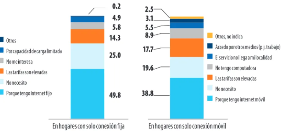 Gráfico 8. Perú: Razones para no contratar otra forma de conexión  a Internet en hogares con solo Internet fijo o móvil, 2013