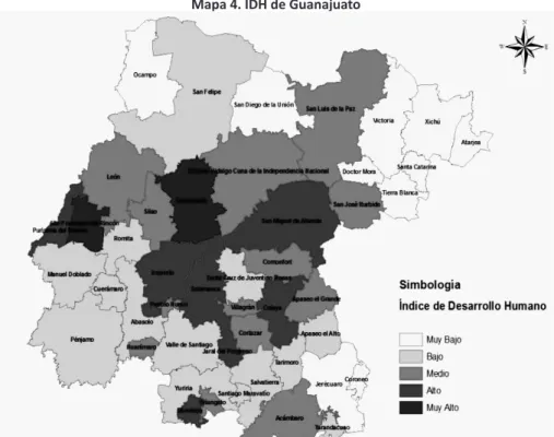 Mapa 4. IDH de Guanajuato