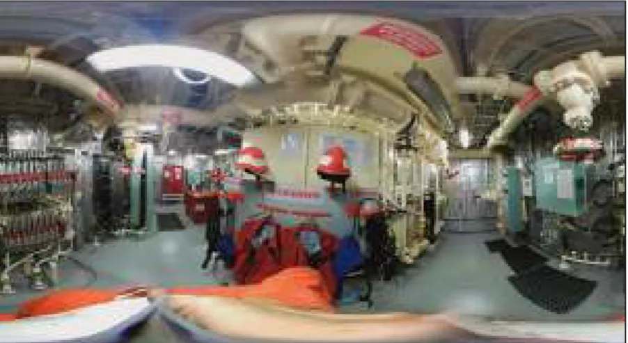 Figura 4.  Imagen utilizada como medio de apoyo para la visualización del  sistema contraincendios de un buque a través del uso de gafas de realidad  virtual dentro del programa “VR-SOS”