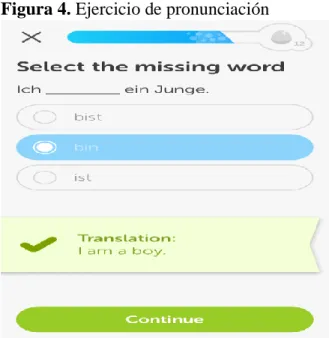 Figura 4. Ejercicio de pronunciación 