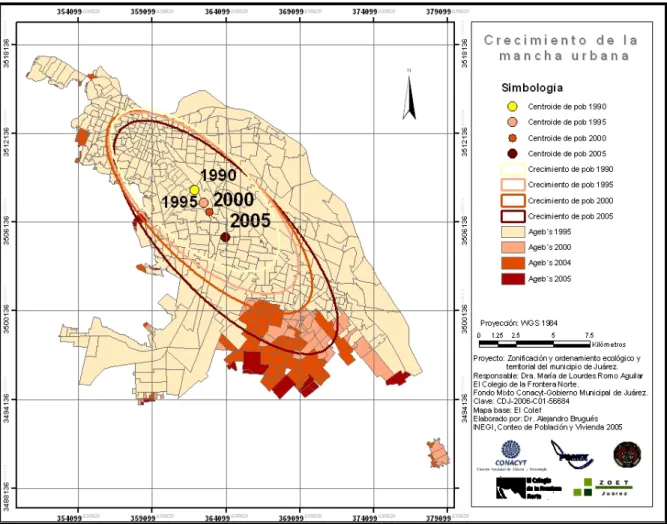 Mapa II.4. Tendencia de crecimiento. Fuente: Proyecto ZOET, 2008.