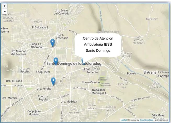 Figura 2. Mapa de la ubicación del Centro de Atención Ambulatoria IESS Santo Domingo. 