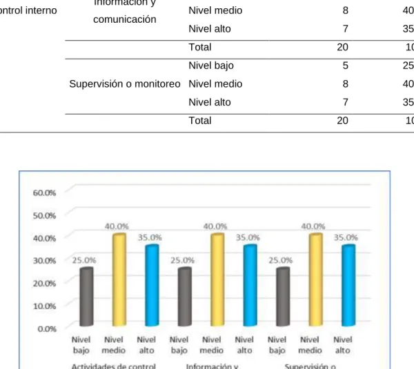 Figura 2. Nivel en dimensiones de Control interno 