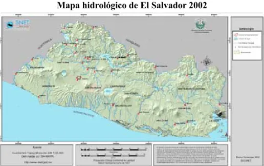 Mapa hidrológico de El Salvador 2002