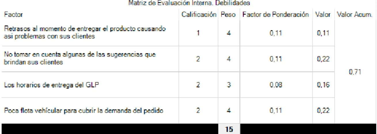 Figura 10. Ponderación para la evaluación externa (4PLUS) 