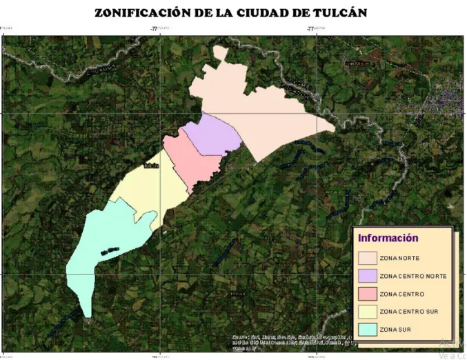 Tabla 19 Dirección de las zonas de Tulcán 