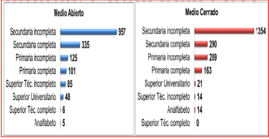 Cuadro 10.- Nivel de instrucción según modalidad de atención 
