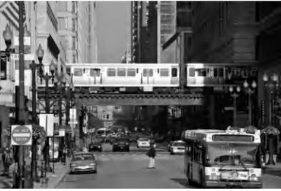 Foto de la CTA estructura para tren elevado   Chicago, Ill., USA  
