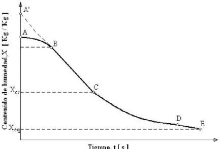 Figura 2. Curva de secado  Fuente: (Geankoplis, 1998) 